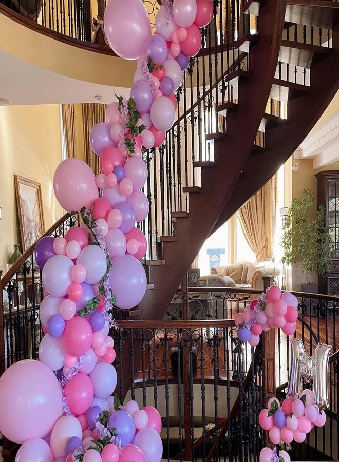 YMSZ Pink and Purple Balloons, 136pcs Pink and Purple Balloons Garland Arch Kit with Different Sizes for Girls Women Birthday Baby Shower Wedding Party Decorations - Image 5
